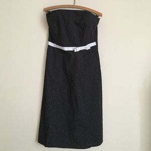 Ruby Rox 11 strapless black white polkadot dress
